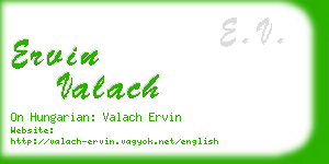 ervin valach business card